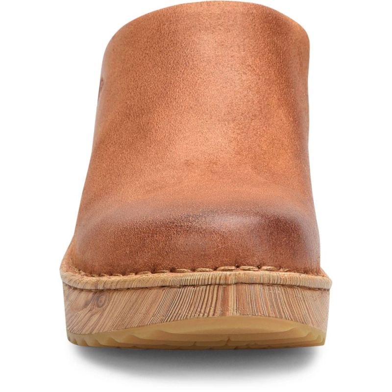 Born Women's Natalie Clogs - Tan Camel Distressed (Brown)