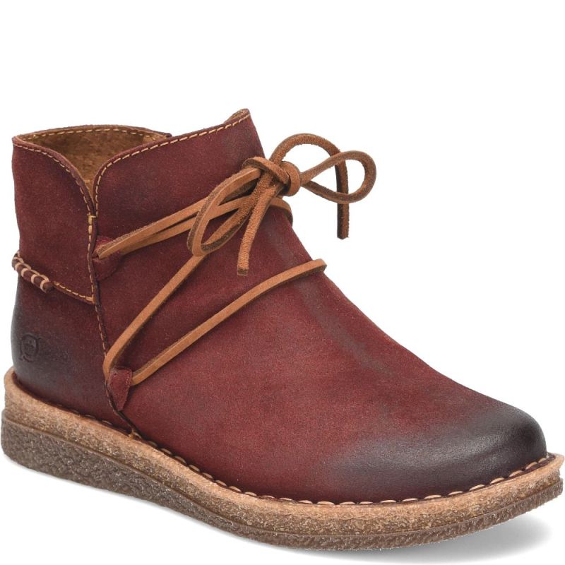 Born Women's Calyn Boots - Dark Brick Distressed (Red)