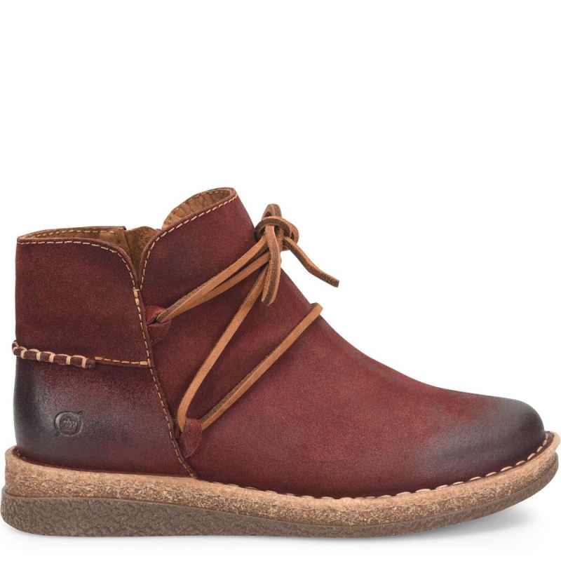 Born Women's Calyn Boots - Dark Brick Distressed (Red)