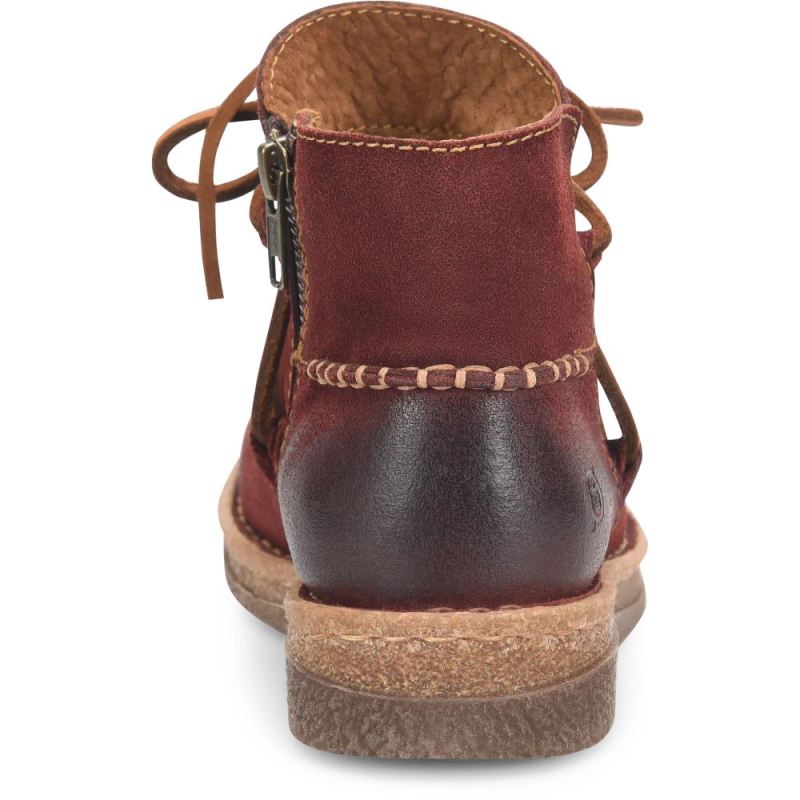 Born Women's Calyn Boots - Dark Brick Distressed (Red)