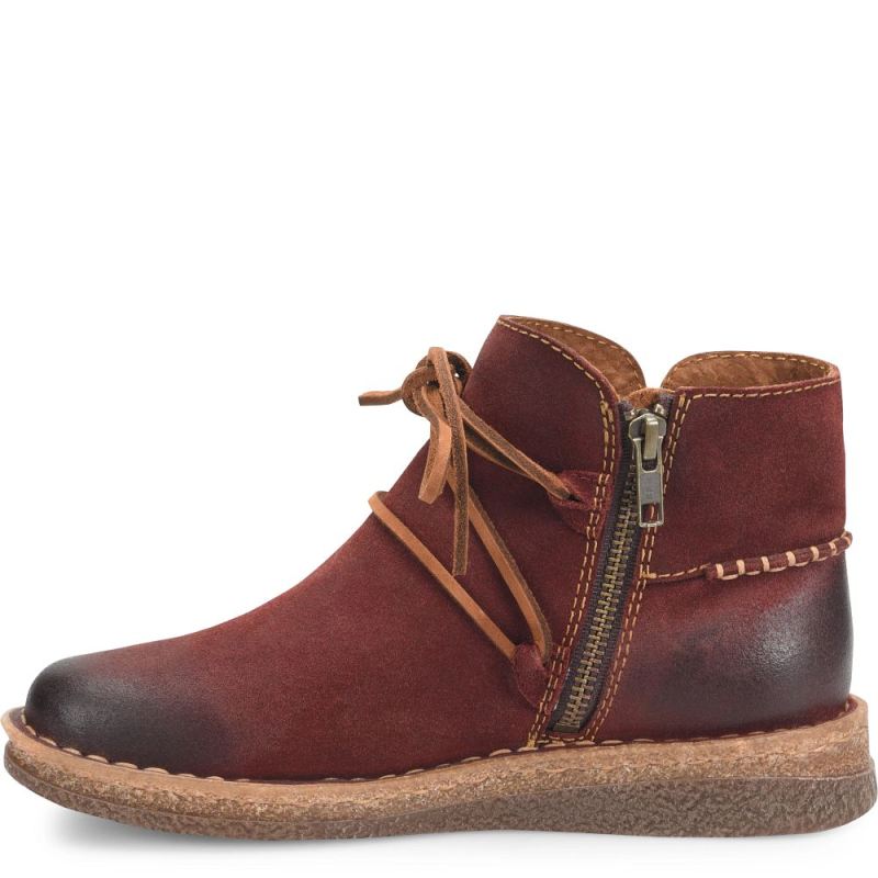 Born Women's Calyn Boots - Dark Brick Distressed (Red)