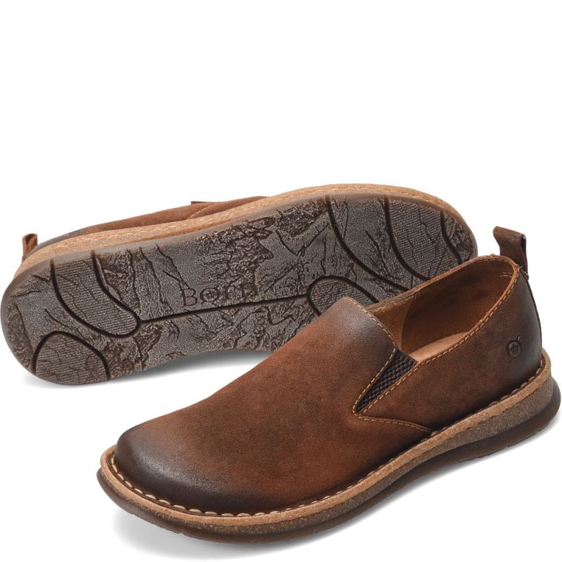 Born Men's Bryson Slip-Ons & Lace-Ups - Glazed Ginger Distressed
