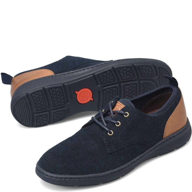 Born Men's Marcus Slip-Ons & Lace-Ups - Navy Wool Combo (Blue)