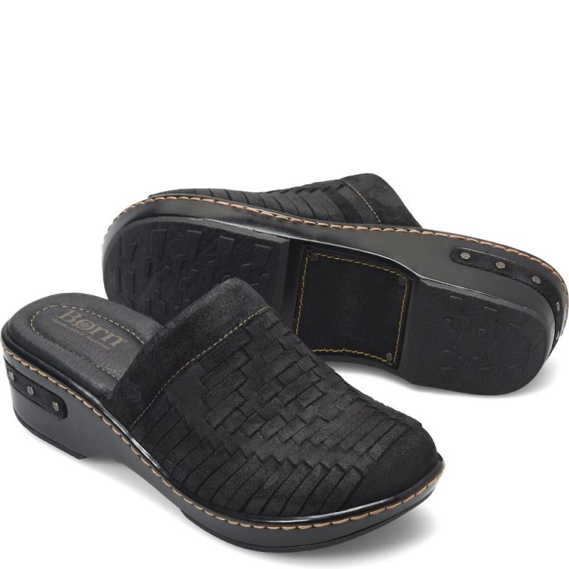 Born Women's Yucatan Distressed Clogs - Black