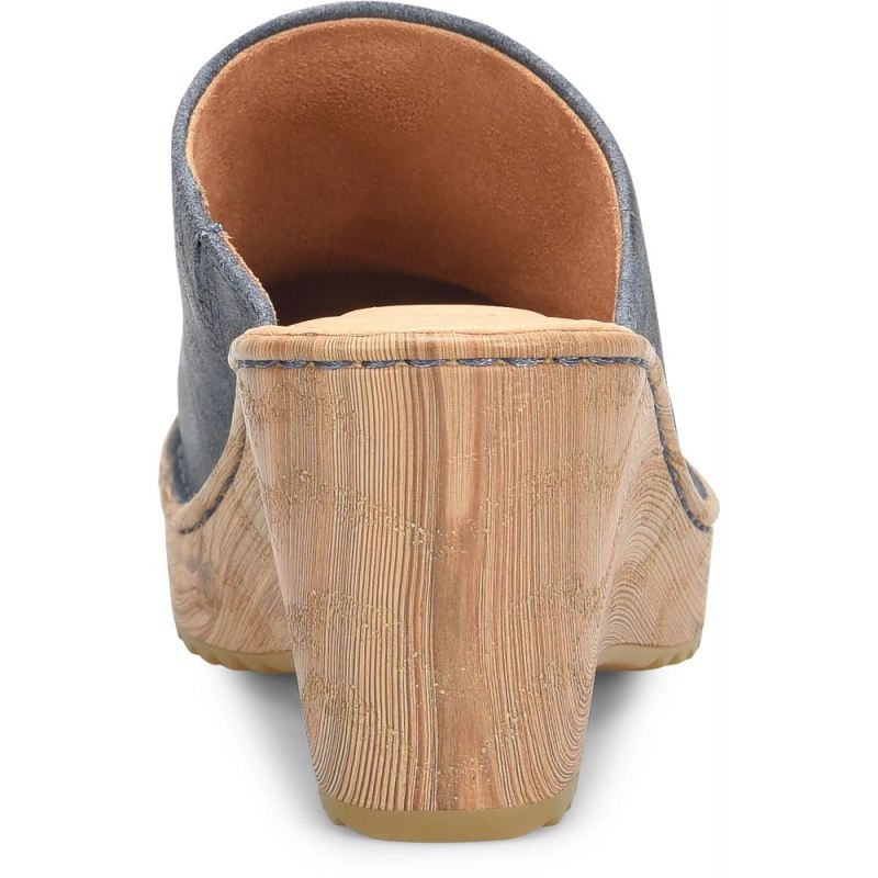 Born Women's Natalie Clogs - Light Jeans Distressed (Blue)