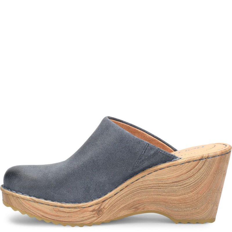 Born Women's Natalie Clogs - Light Jeans Distressed (Blue)