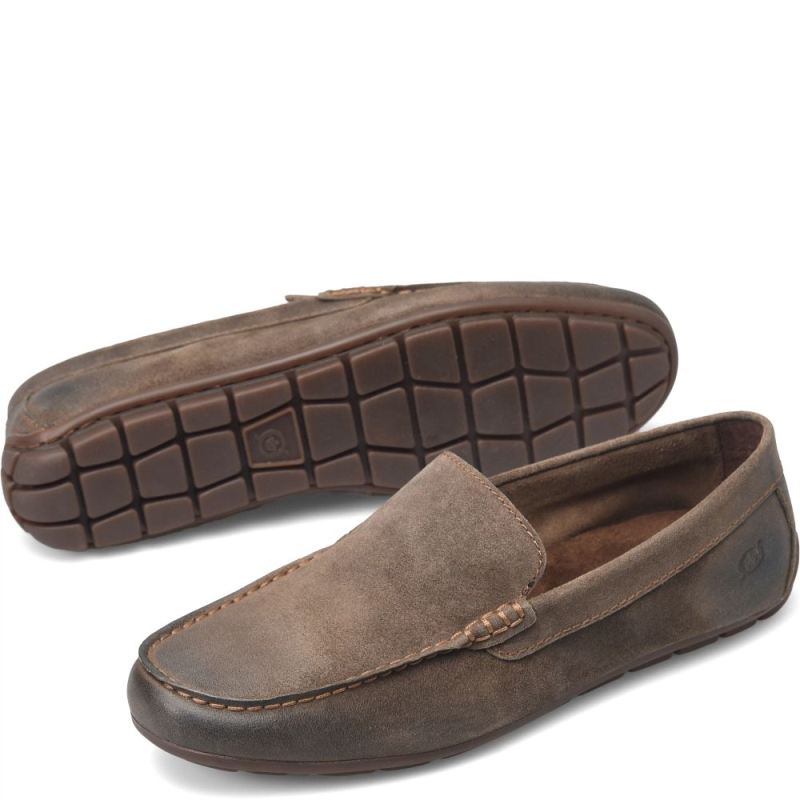 Born Men's Allan Slip-Ons & Lace-Ups - Taupe Mud Distressed (Bro