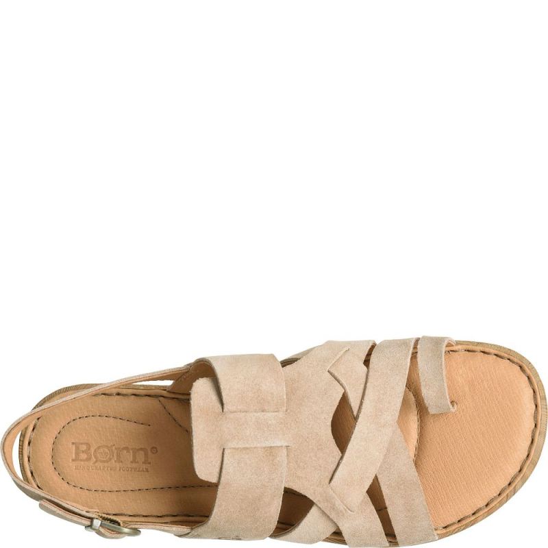 Born Women's Abbie Sandals - Cream Visone Suede (White)