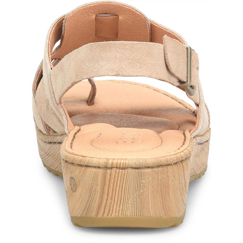 Born Women's Abbie Sandals - Cream Visone Suede (White)