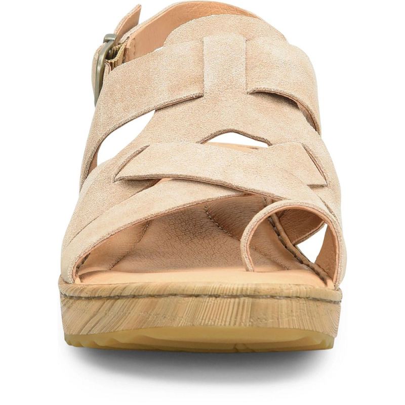 Born Women's Abbie Sandals - Cream Visone Suede (White)