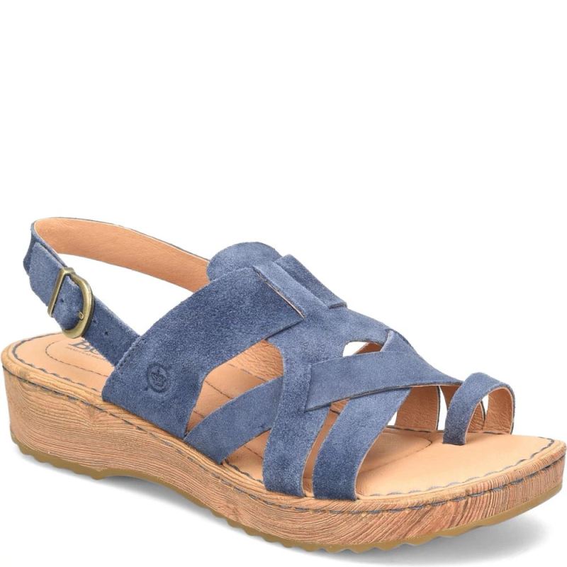 Born Women's Abbie Sandals - Indigo Suede (Blue)
