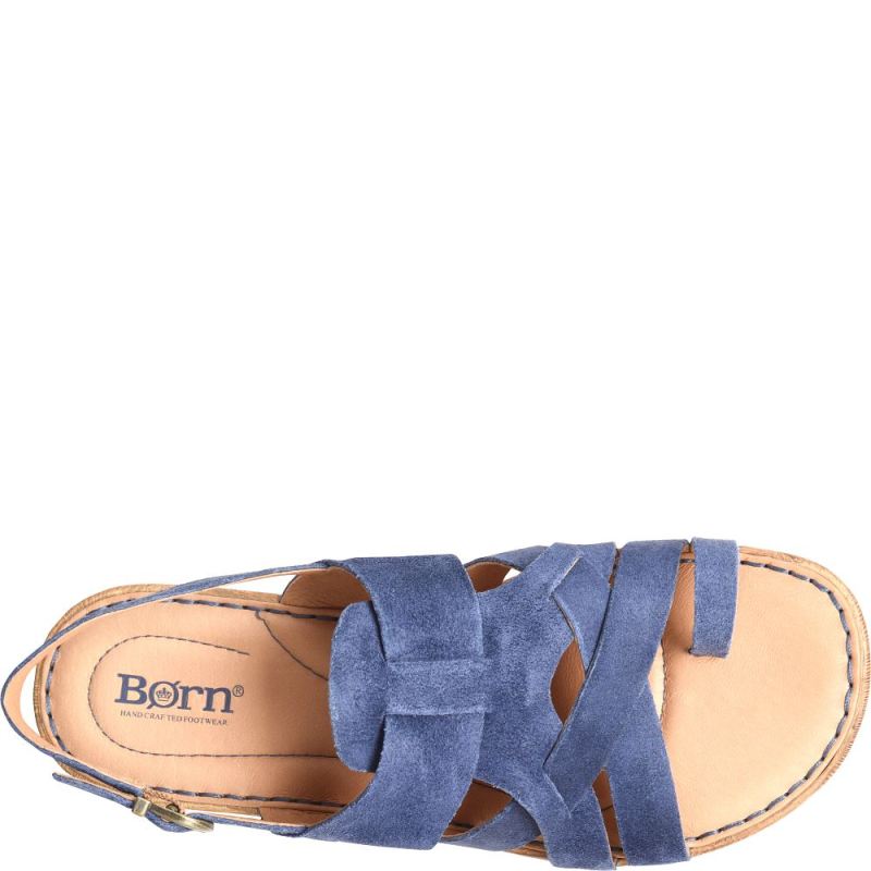 Born Women's Abbie Sandals - Indigo Suede (Blue)
