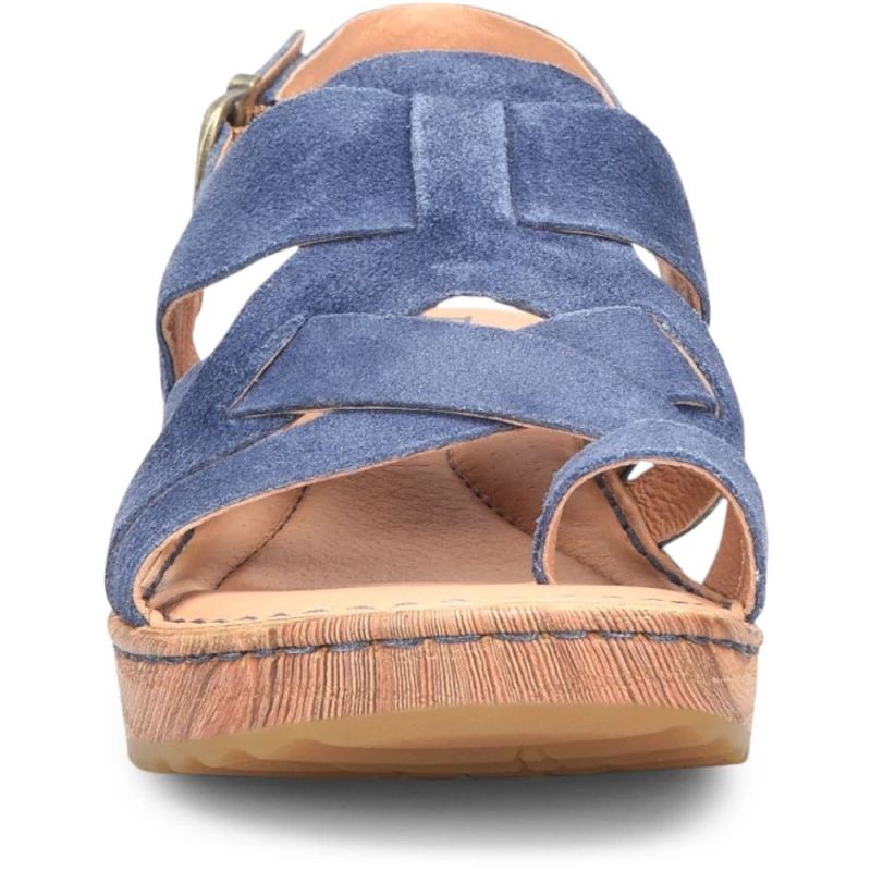 Born Women's Abbie Sandals - Indigo Suede (Blue)