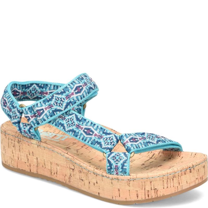 Born Women's Sirena Sandals - Turquoise Fabric (Multicolor)