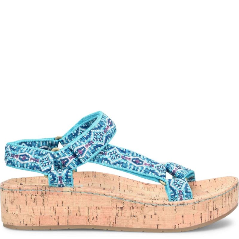 Born Women's Sirena Sandals - Turquoise Fabric (Multicolor)