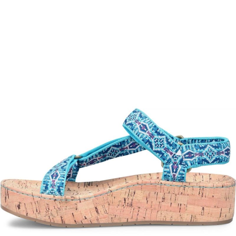 Born Women's Sirena Sandals - Turquoise Fabric (Multicolor)