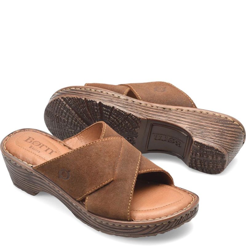 Born Women's Teayo Basic Sandals - Glazed Ginger Distressed (Bro
