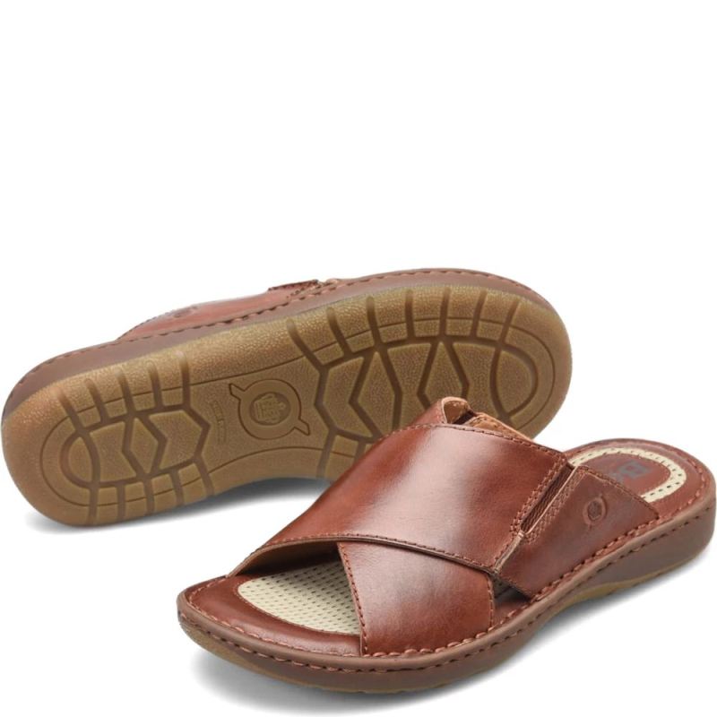 Born Men's Marco Sandals - Dark Tan Bourbon (Brown)