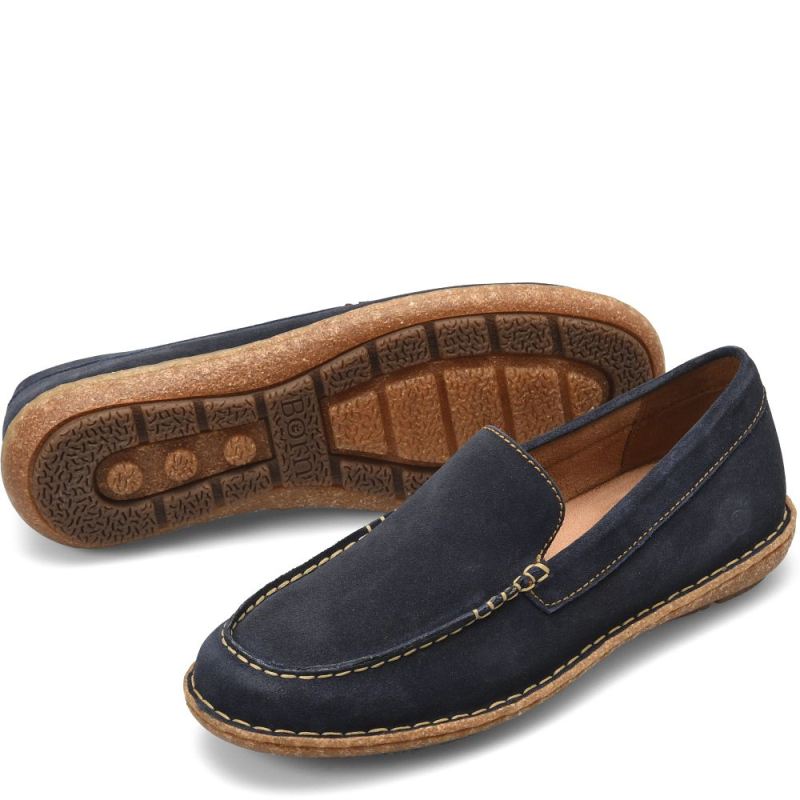 Born Men's Naldo Slip-Ons & Lace-Ups - Navy Distressed Nubuck (B