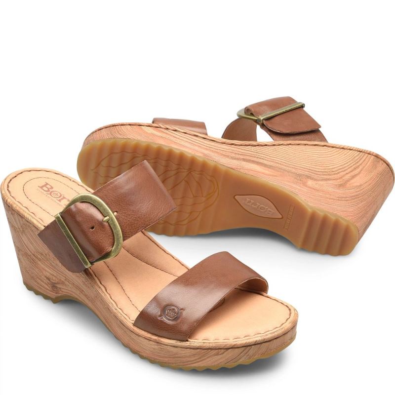 Born Women's Emily Sandals - Brown Luggage (Brown)