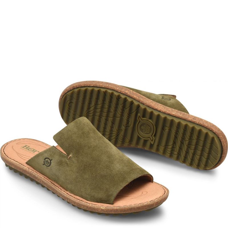 Born Women's Mesilla Sandals - Army Green Suede (Green)