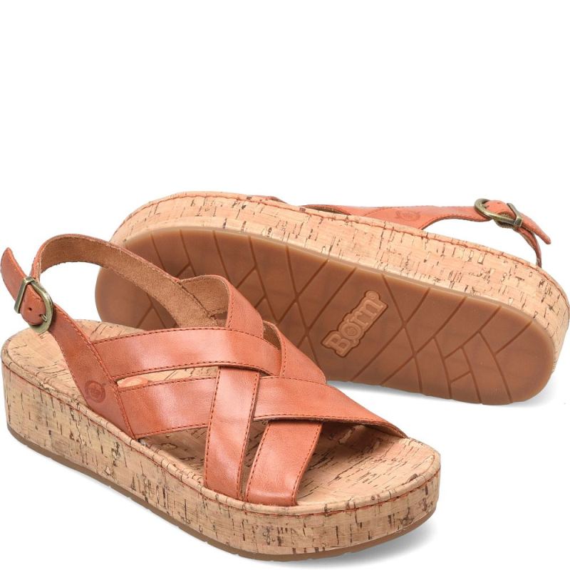 Born Women's Shona Sandals - Orange Papaya (Orange)