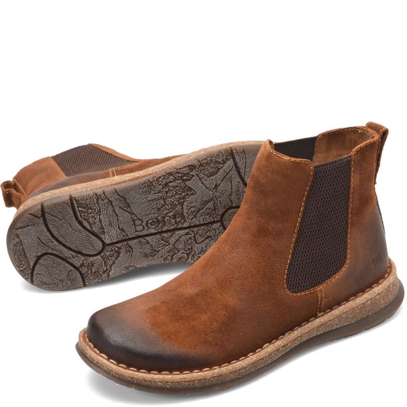 Born Men's Brody Boots - Glazed Ginger Distressed (Brown)
