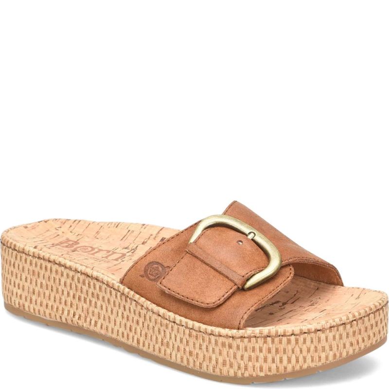 Born Women's Sloane Sandals - Tan Camel Distressed (Brown)