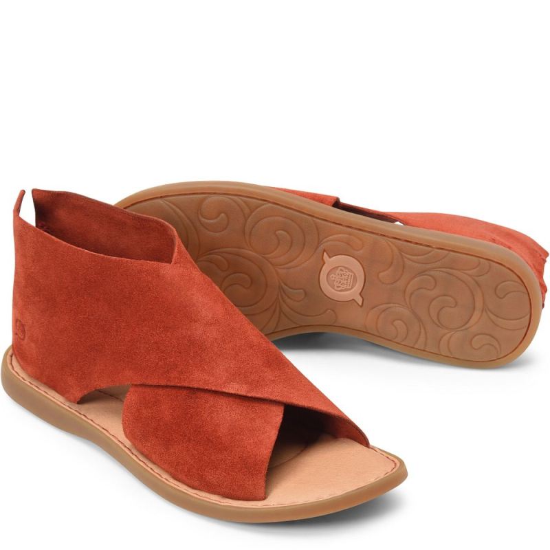 Born Women's Iwa Sandals - Red Arogosta Suede (Red)