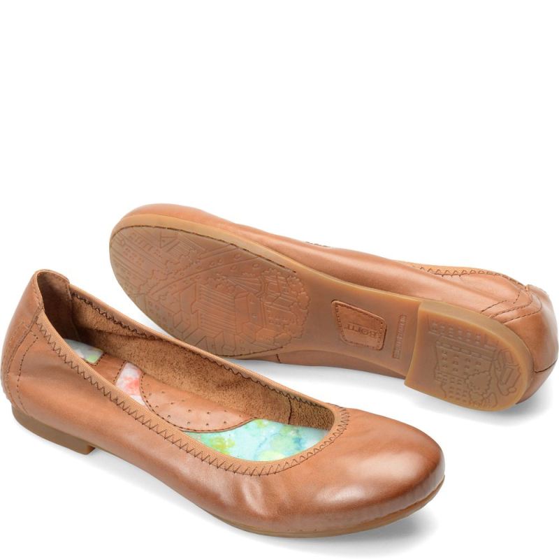 Born Women's Julianne Flats - Mid Brown (Brown)