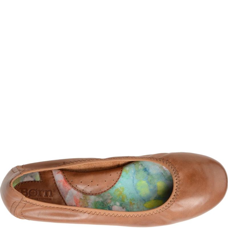 Born Women's Julianne Flats - Mid Brown (Brown)