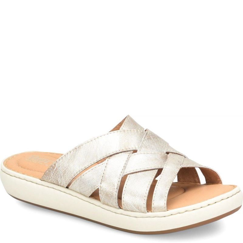 Born Women's Jenny Sandals - Light Gold Panna Cotta (Metallic)