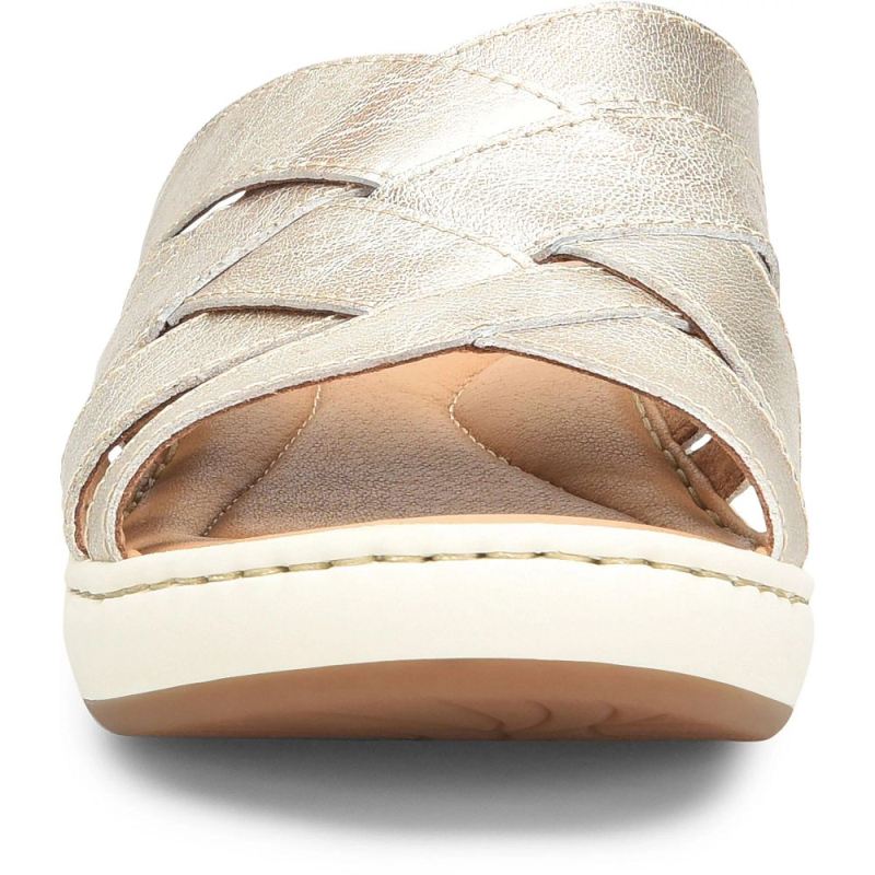 Born Women's Jenny Sandals - Light Gold Panna Cotta (Metallic)