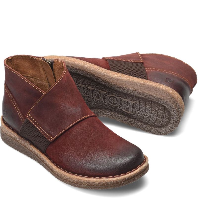 Born Women's Tora Boots - Dark Brick DIstressed (Red)