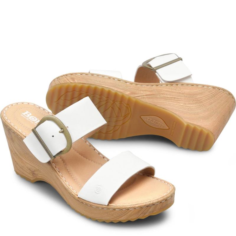 Born Women's Emily Sandals - White Bianco (White) Born Women's Emily Sandals - White Bianco (White)