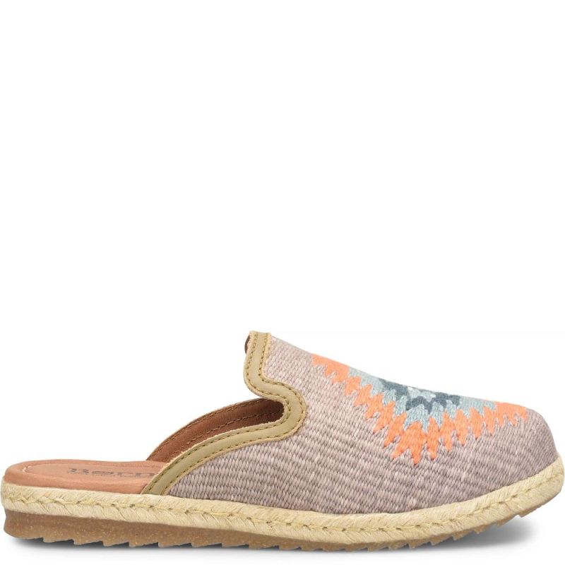 Born Women's Gretta Clogs - Taupe Cotton Fabric (Multicolor)