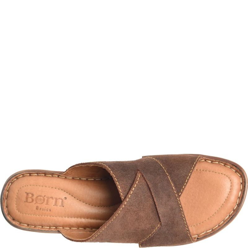 Born Women's Teayo Basic Sandals - Dark Brown Distressed (Brown)