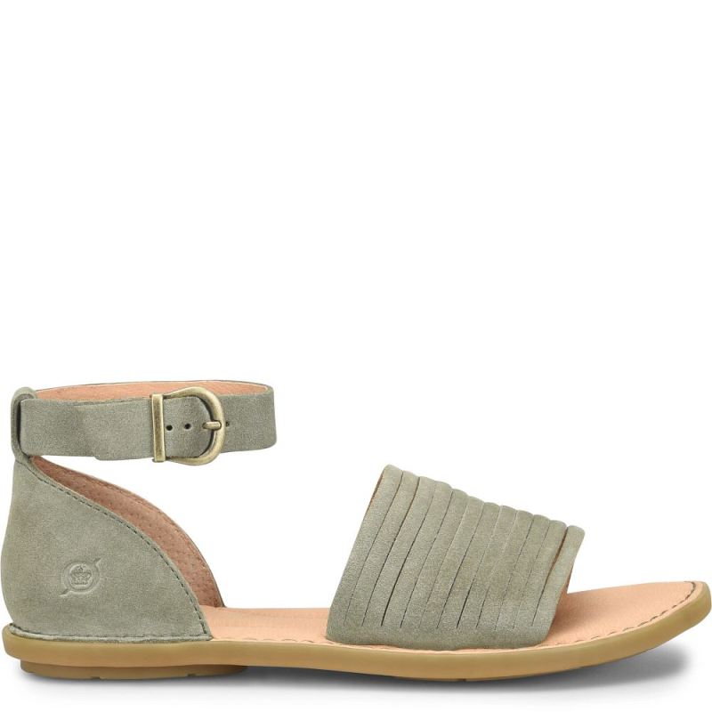 Born Women's Margot Sandals - Scandinavian Green Suede (Green)