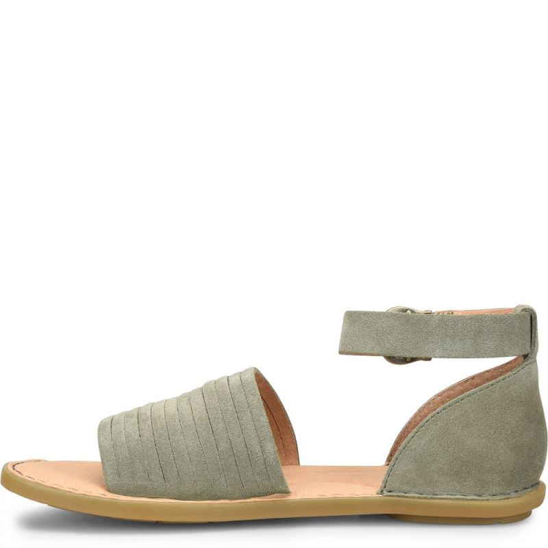 Born Women's Margot Sandals - Scandinavian Green Suede (Green)