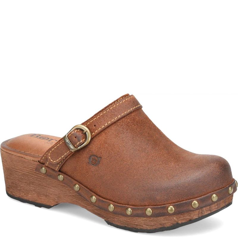 Born Women's Jewel Clogs - Glazed Ginger Distressed (Brown)