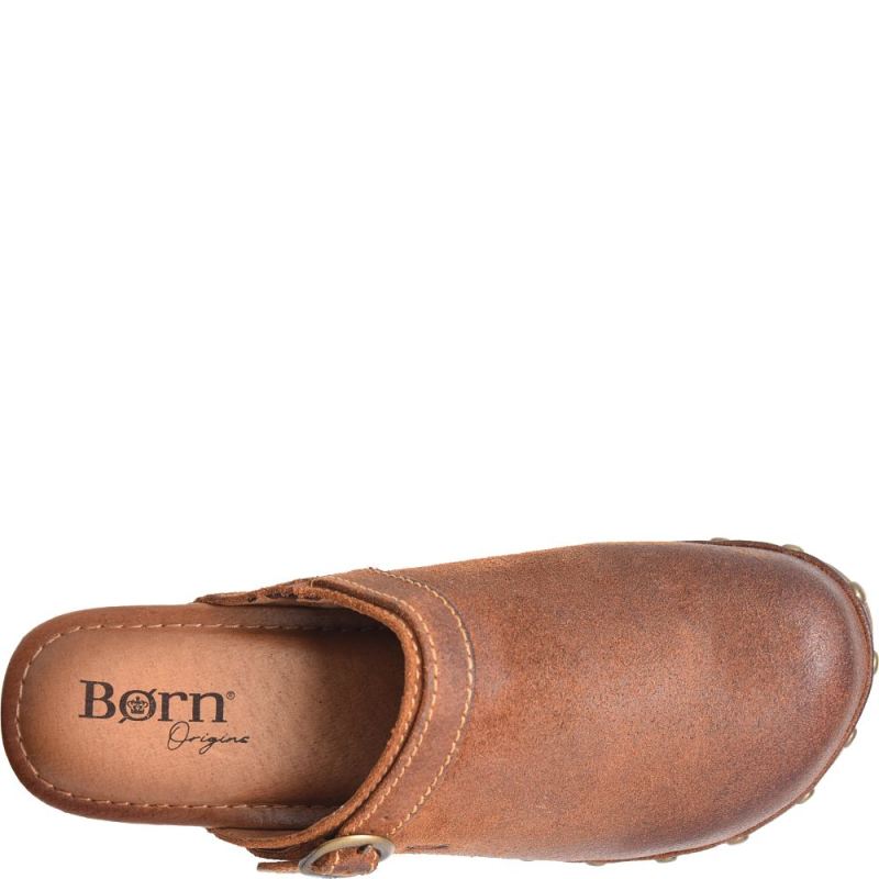 Born Women's Jewel Clogs - Glazed Ginger Distressed (Brown)