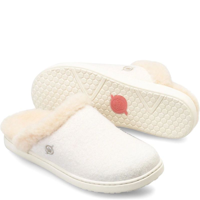 Born Women's Zoe Clogs - Winter White Wool Combo (White)