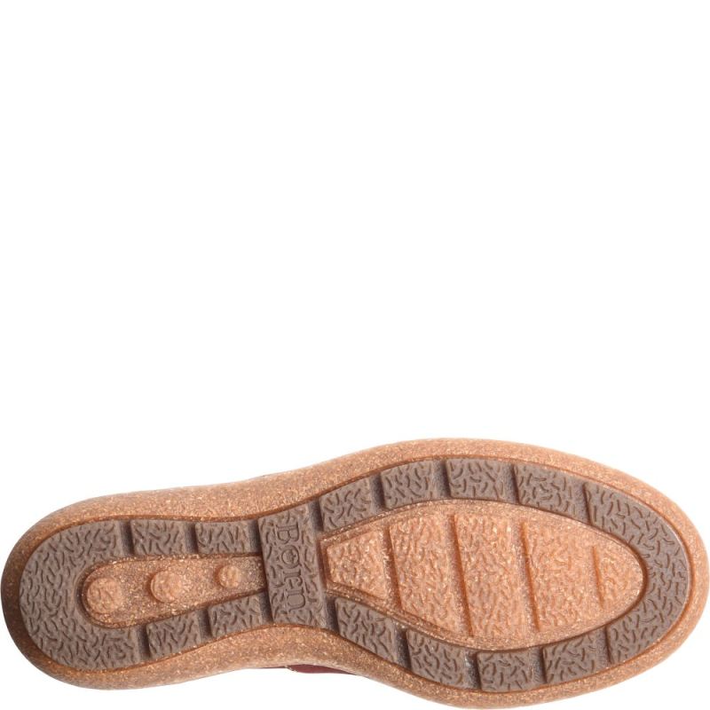 Born Women's Naya Slip-Ons & Lace-Ups - Brick Nubuck (Red)
