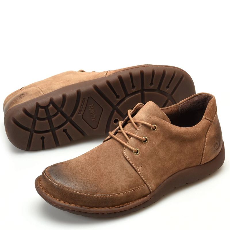 Born Men's Nigel 3-Eye Slip-Ons & Lace-Ups - Saddle Distressed (