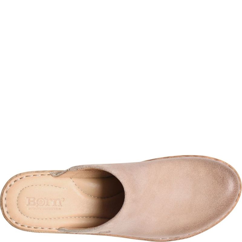 Born Women's Natalie Clogs - Cream Visone Distressed (Tan)