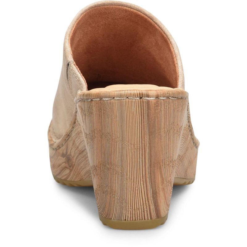 Born Women's Natalie Clogs - Cream Visone Distressed (Tan)