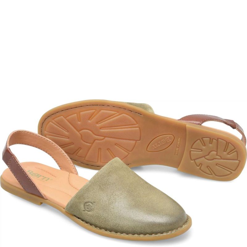 Born Women's Leif Slip-Ons & Lace-Ups - Kiwi Distressed (Green)