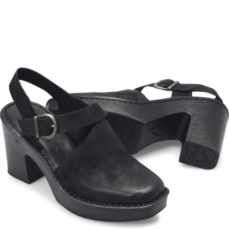Born Women's Devlyn Heels - Black Distressed (Black)