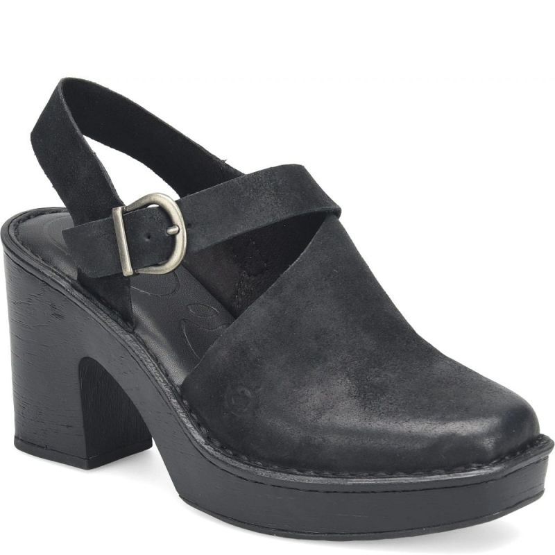 Born Women's Devlyn Heels - Black Distressed (Black)