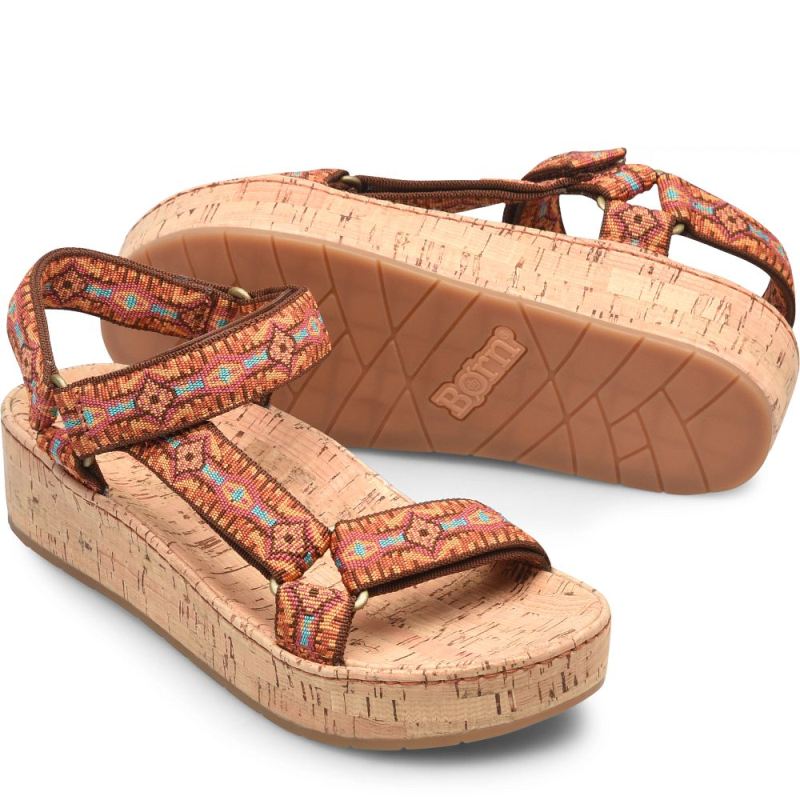 Born Women's Sirena Sandals - Orange Fabric (Multicolor)